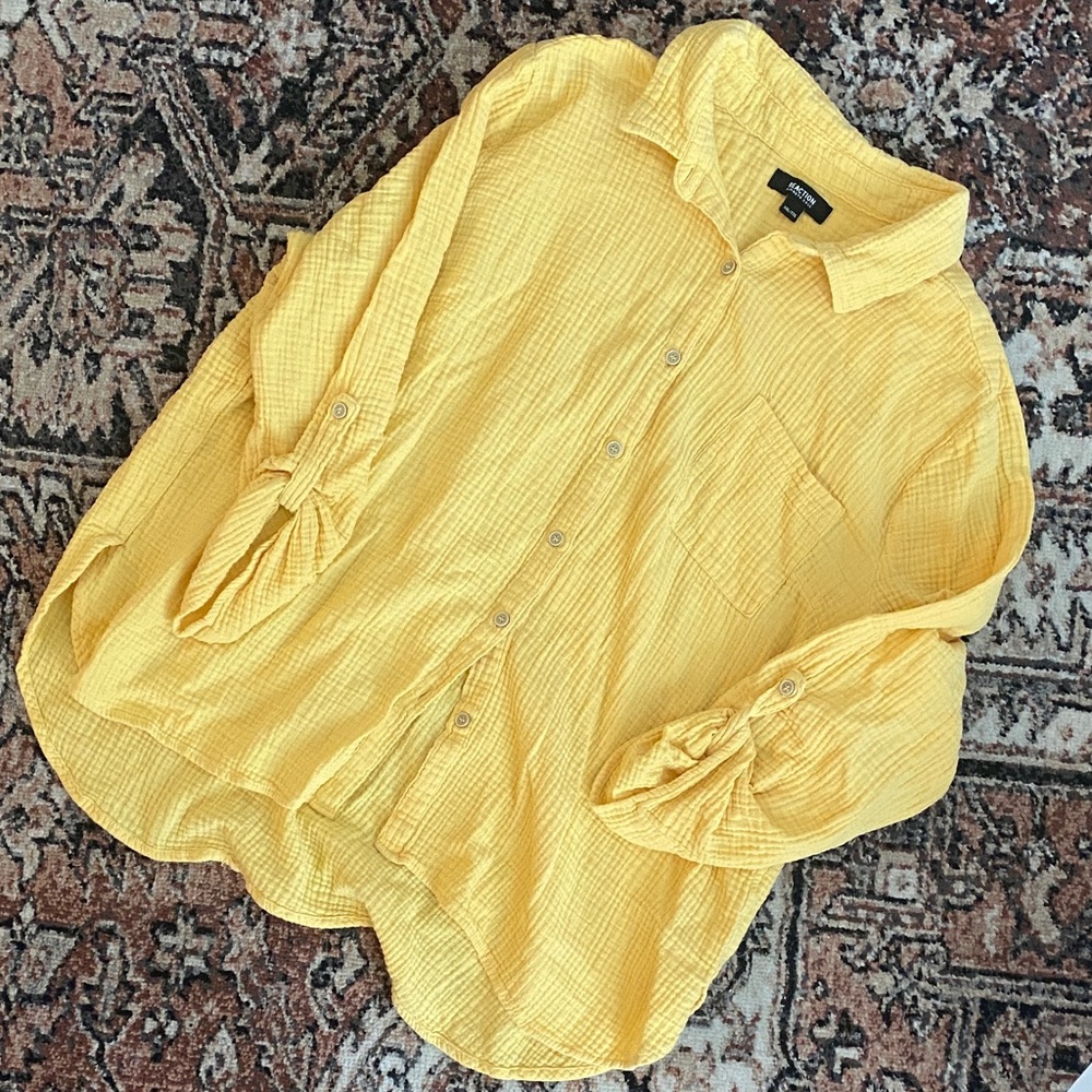 Reaction Kenneth Cole Yellow Button Down Shirt